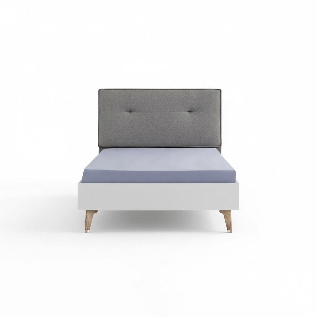 Children\'s bed bed 100 cm youth bed wood grey children\'s room fabric modern