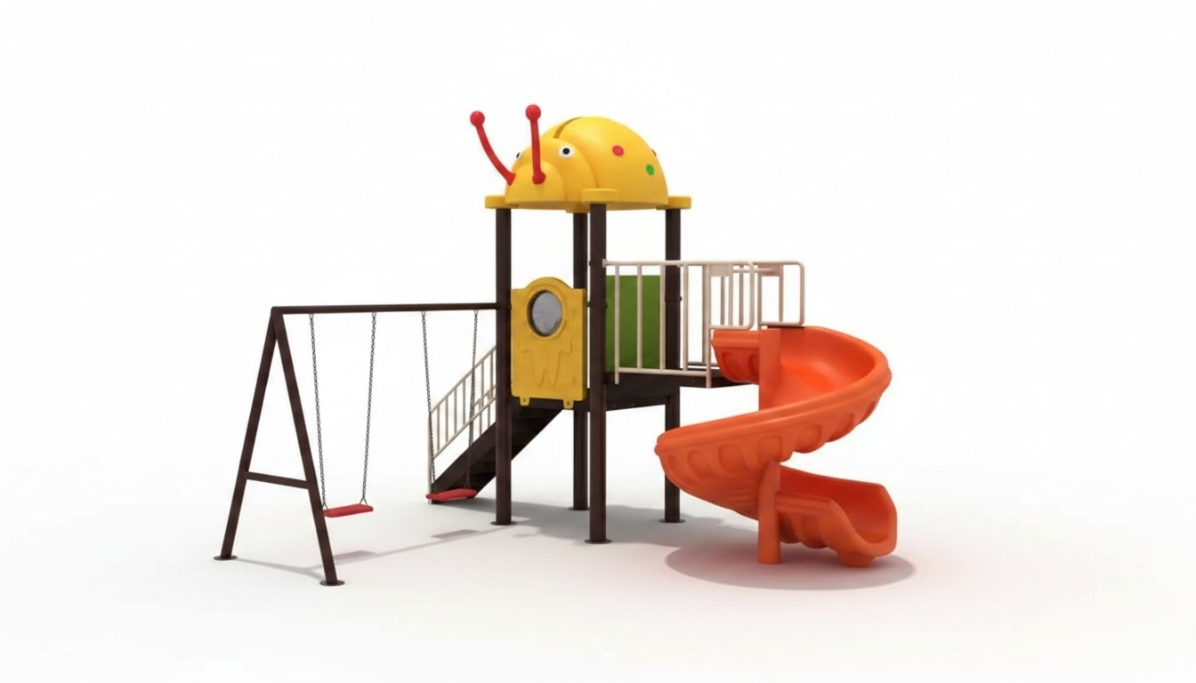 Children\'s playground with slides and swings Entertainment for children