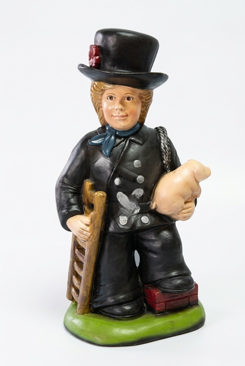 Decorative sculpture designed as chimney sweep with a pigliet 76cm