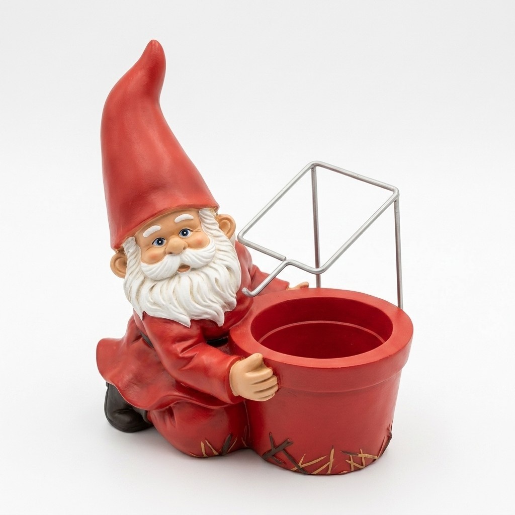 Flower pot designed as christmas santa claus decorative figure 42cm