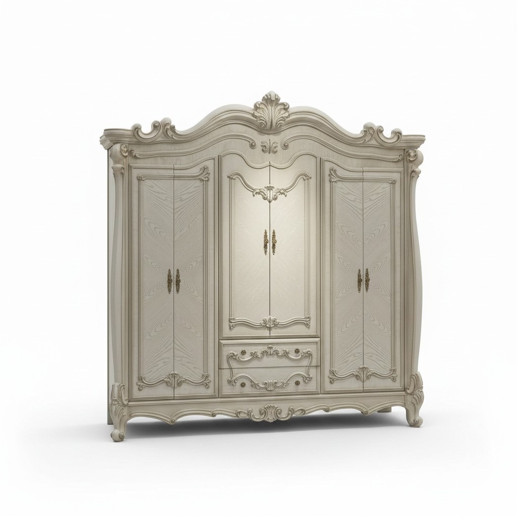 Classic antique style wardrobe cabinet wood wardrobe bedroom baroque