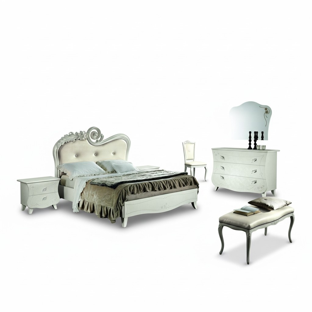 Classic bed luxury bedding Chesterfield furniture bedroom baroque hotel fabric