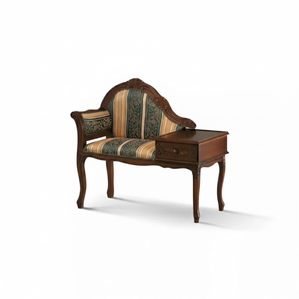 Classic Bench Brown Bench Luxury Seating Fabric Textile New Seat