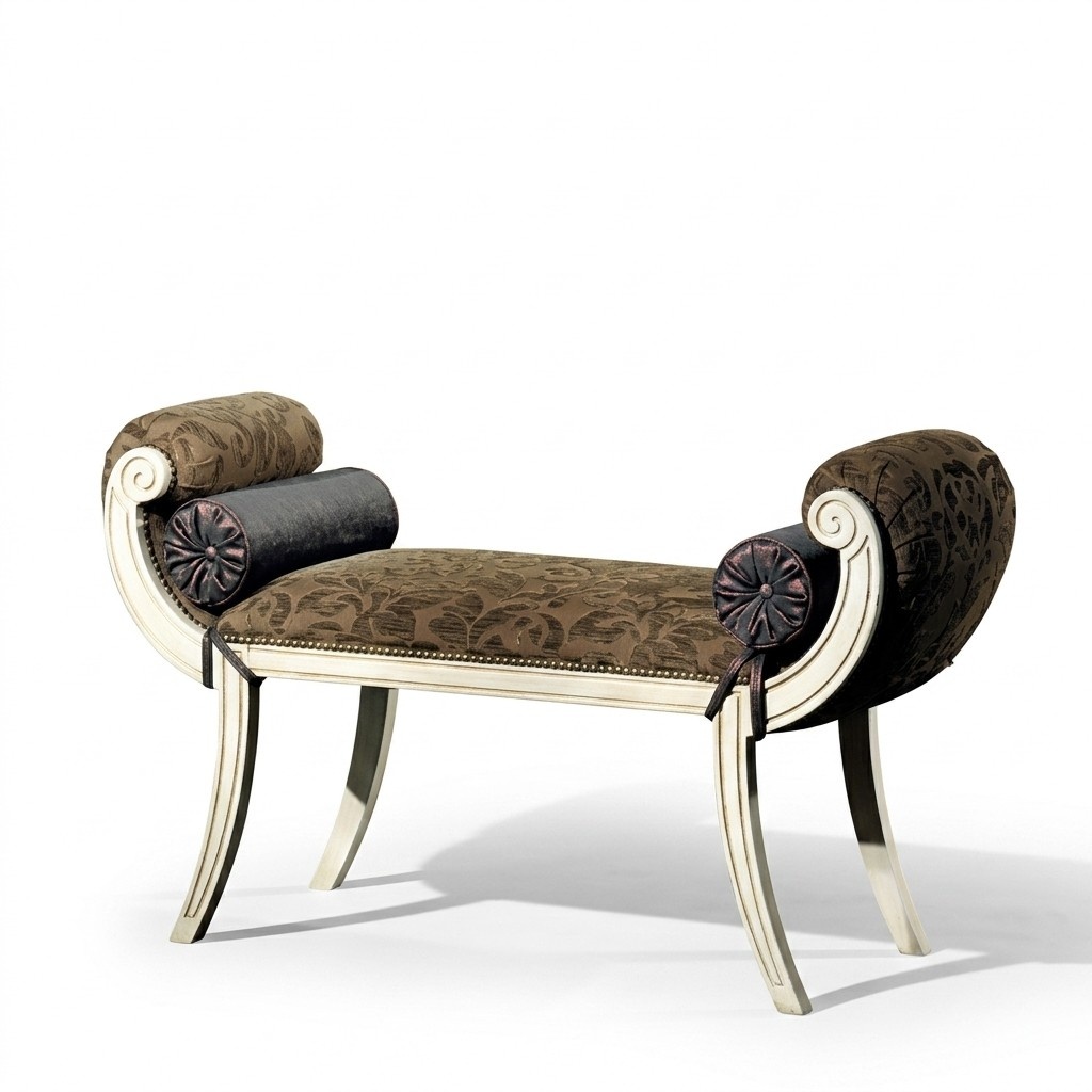 Classic bench designer luxury bench upholstery textile fabric new furniture