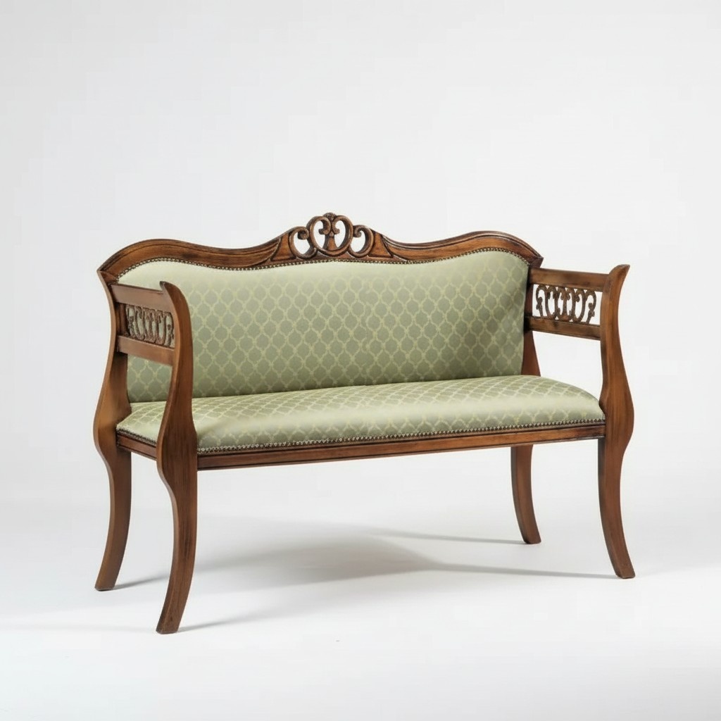 Classic bench luxury upholstered bench living room seating two-seater
