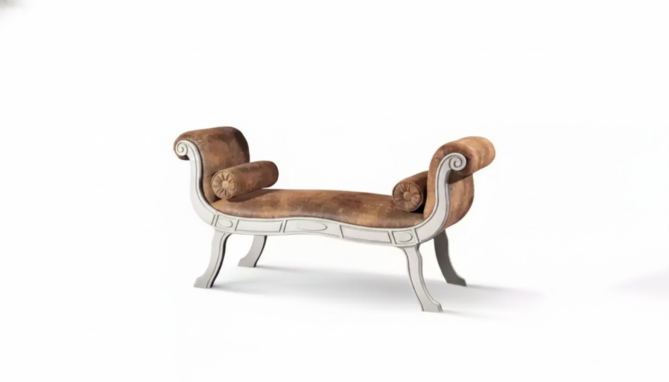 Classic Bench Stool Designer Seating Furniture Upholstered Bench Bench Brown
