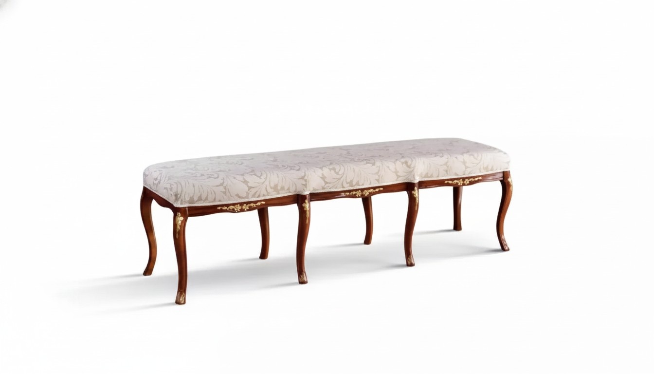 Classic Brown Bench Design Textile New Upholstery Fabric Seating New