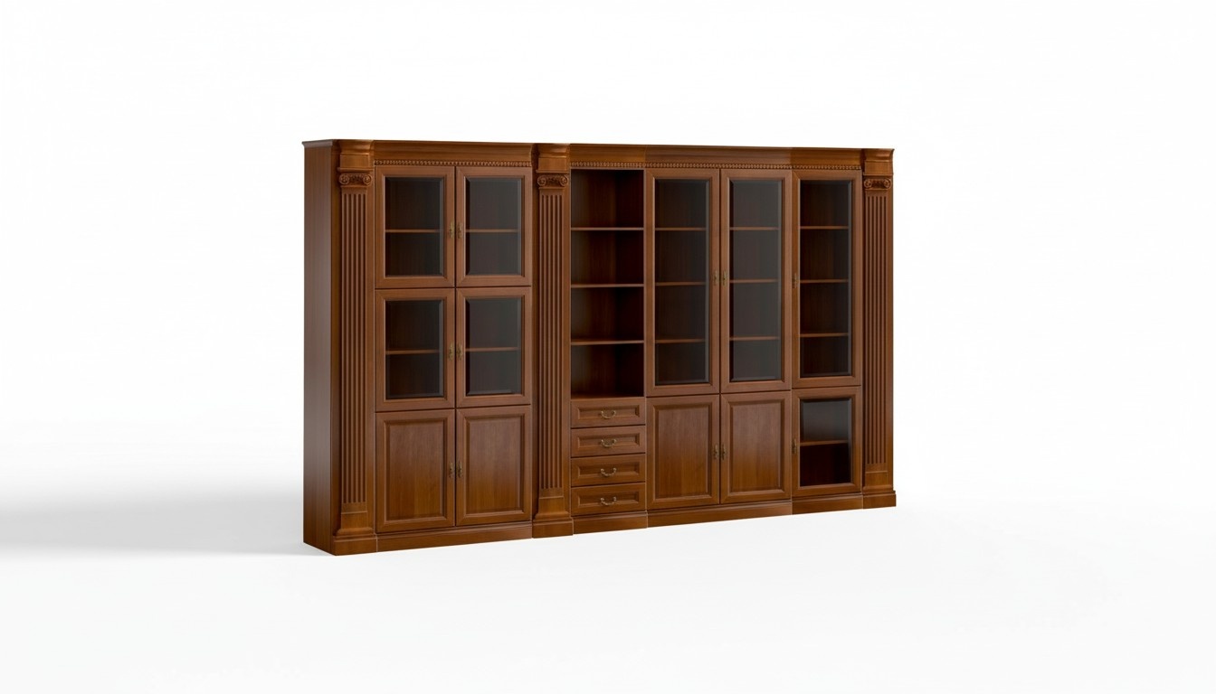 Classic brown office cabinet designer display cabinet solid wood furniture