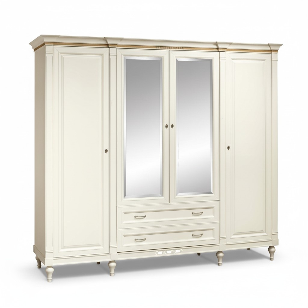 Classic cupboards cupboard wall unit 4 doors wood furniture bedroom 238cm