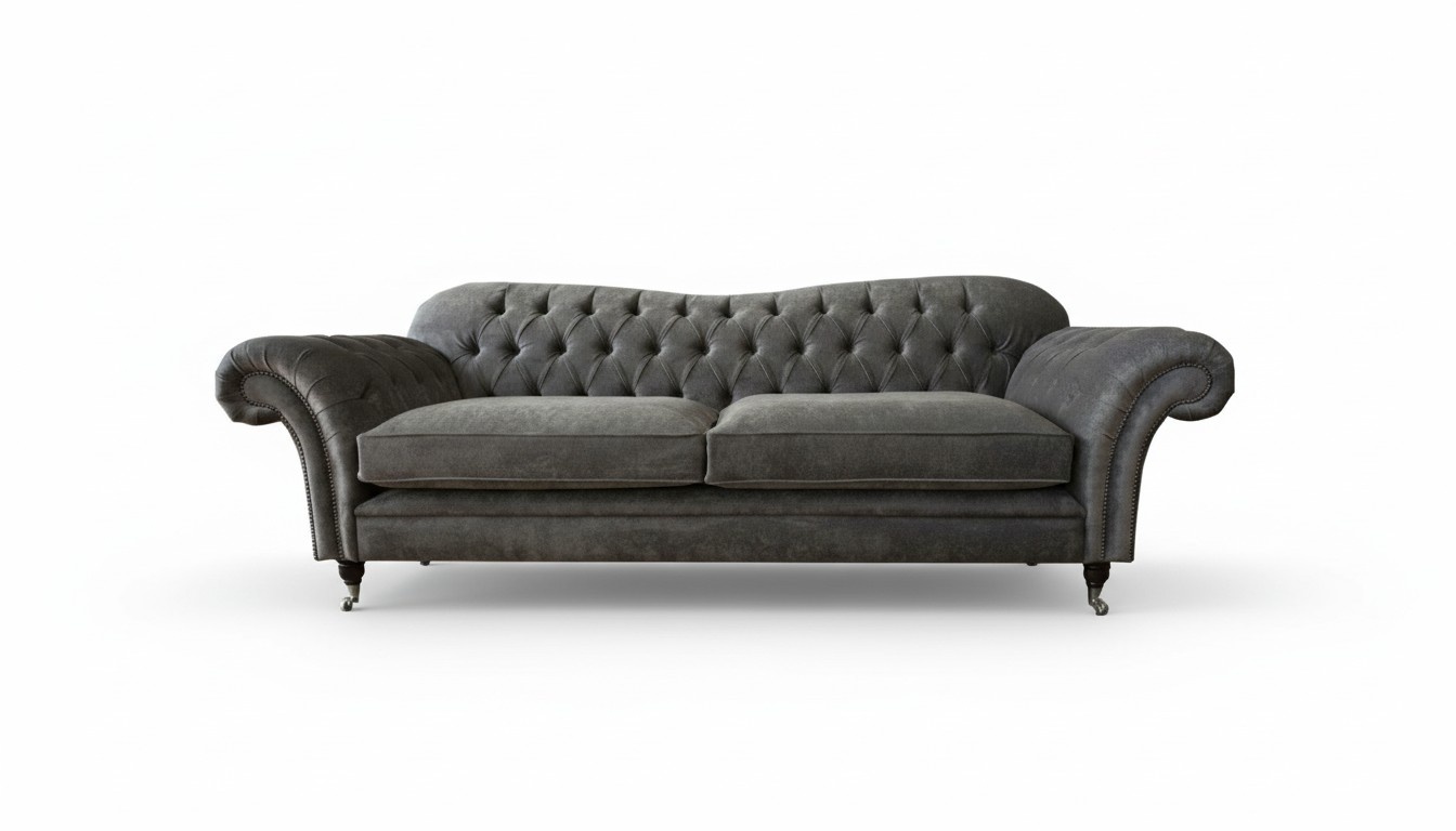 Classic Chesterfield Gray Sofa Design Couches Upholstery Sofas Luxury Leather Sofa