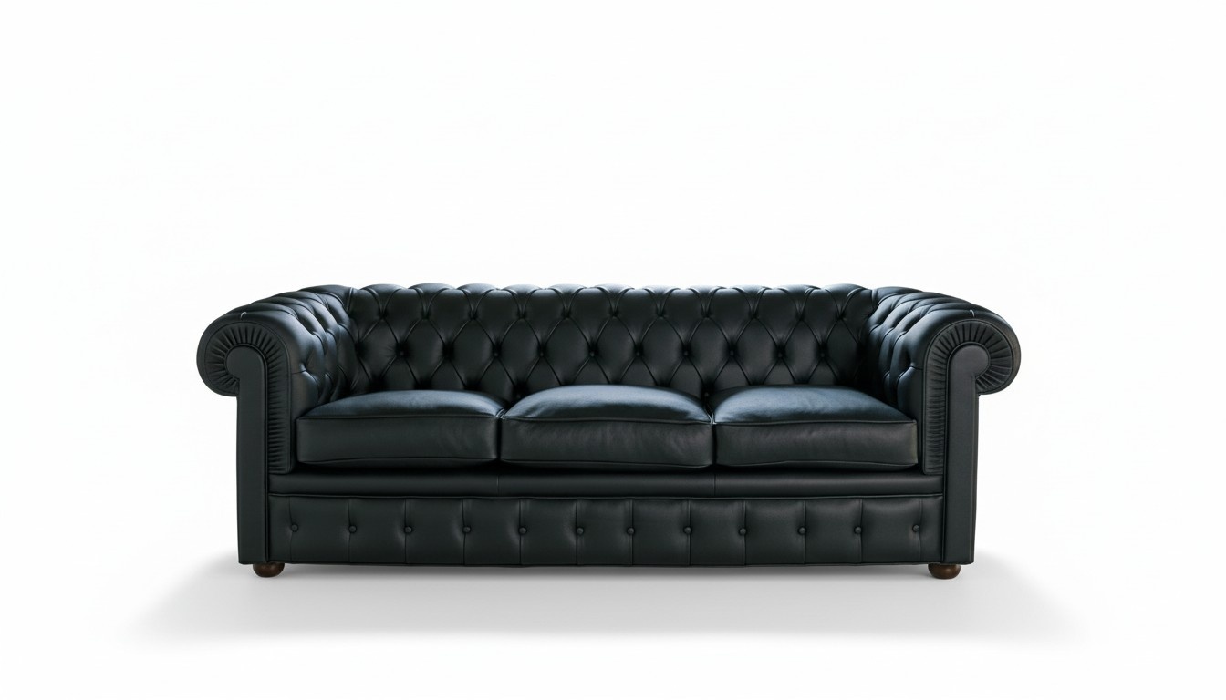 Classic Chesterfield Couch Upholstered Sofa Leather 3-Seater Chester New