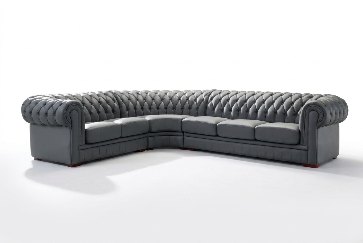 Classic Chesterfield upholstery seat corner leather set living area New 2220B