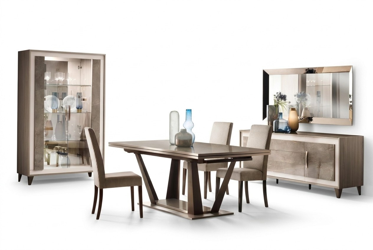 Classic Design Dining Table Italian Style Furniture Tables Light Brown