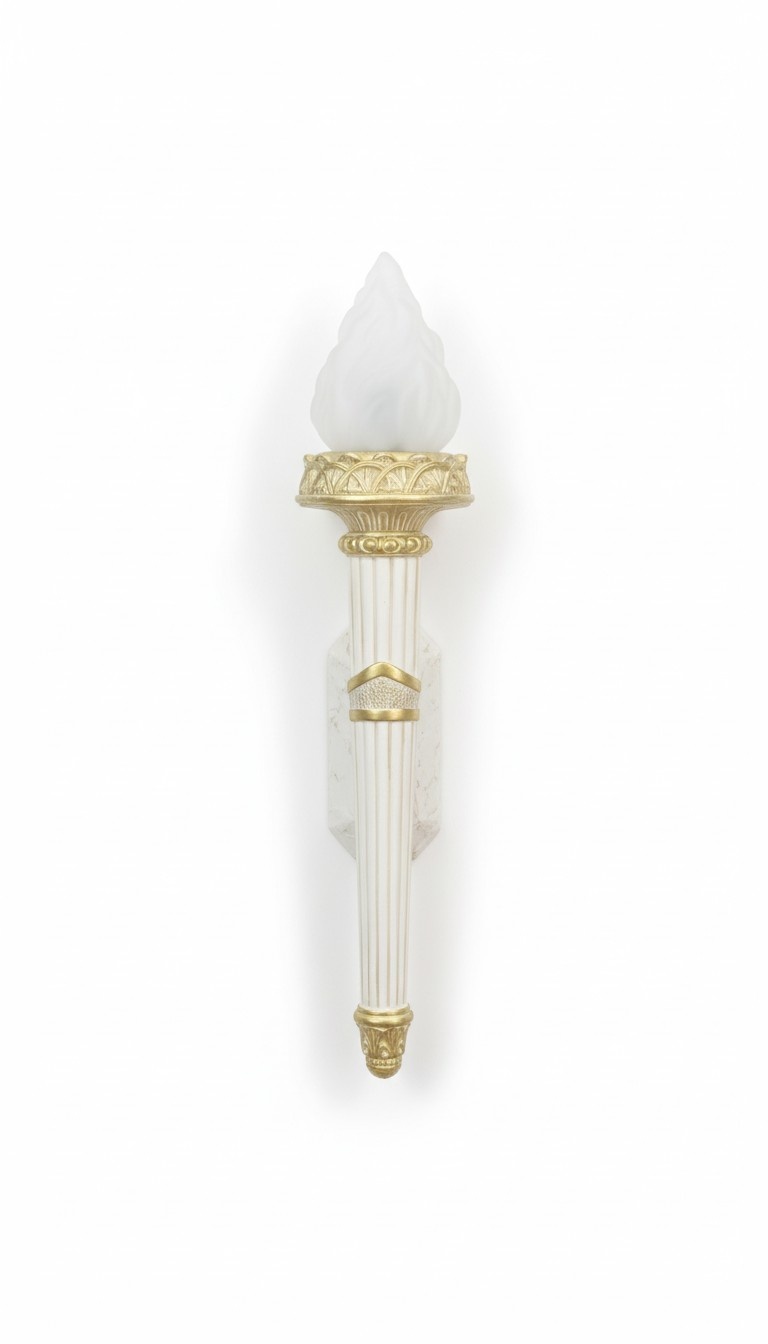 Antique greek style design torch figure wall lamp made of acrylic material