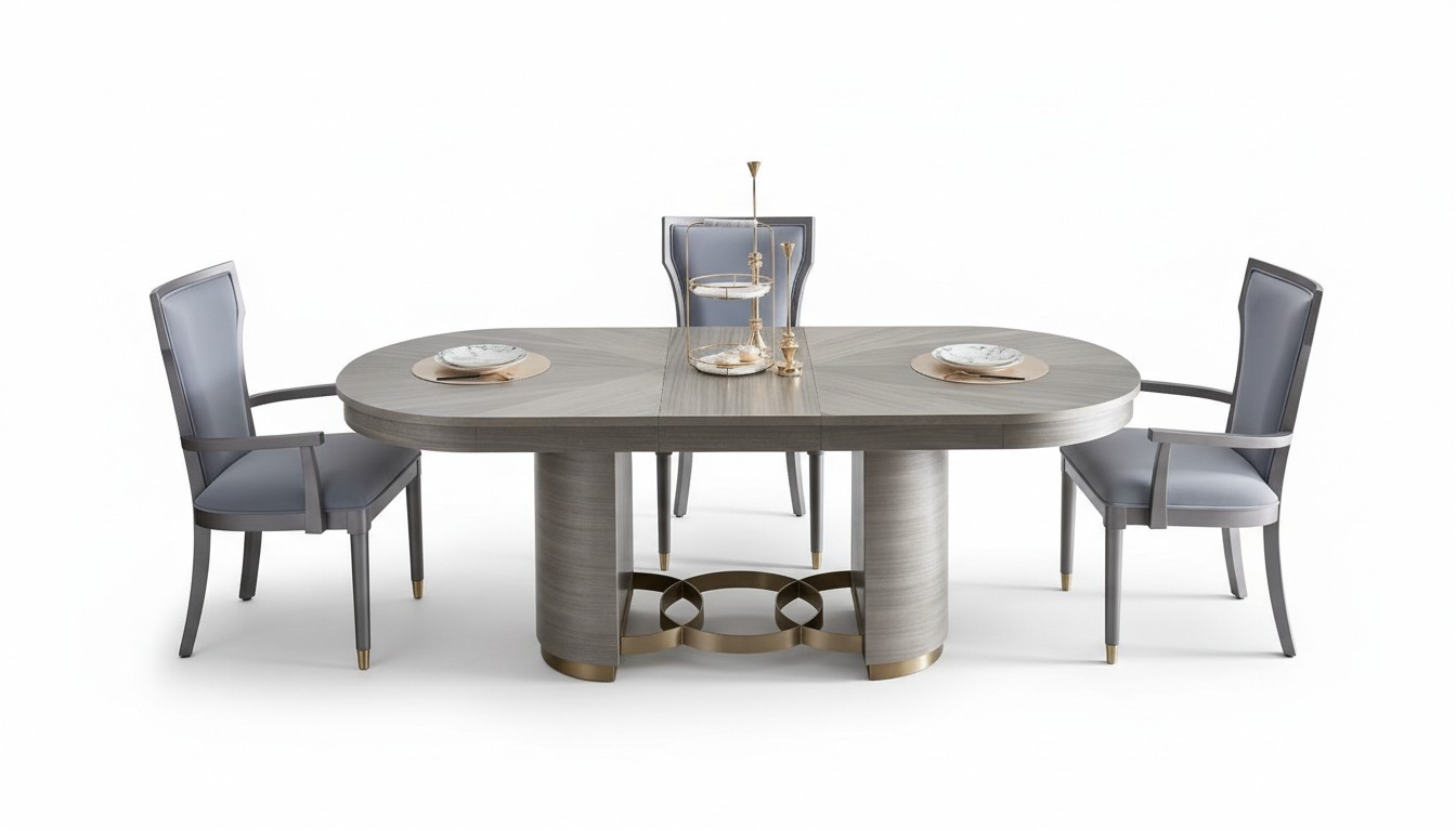 Classic Designer Dining Table + 4 Chairs Set Room Group 5 pcs Tables