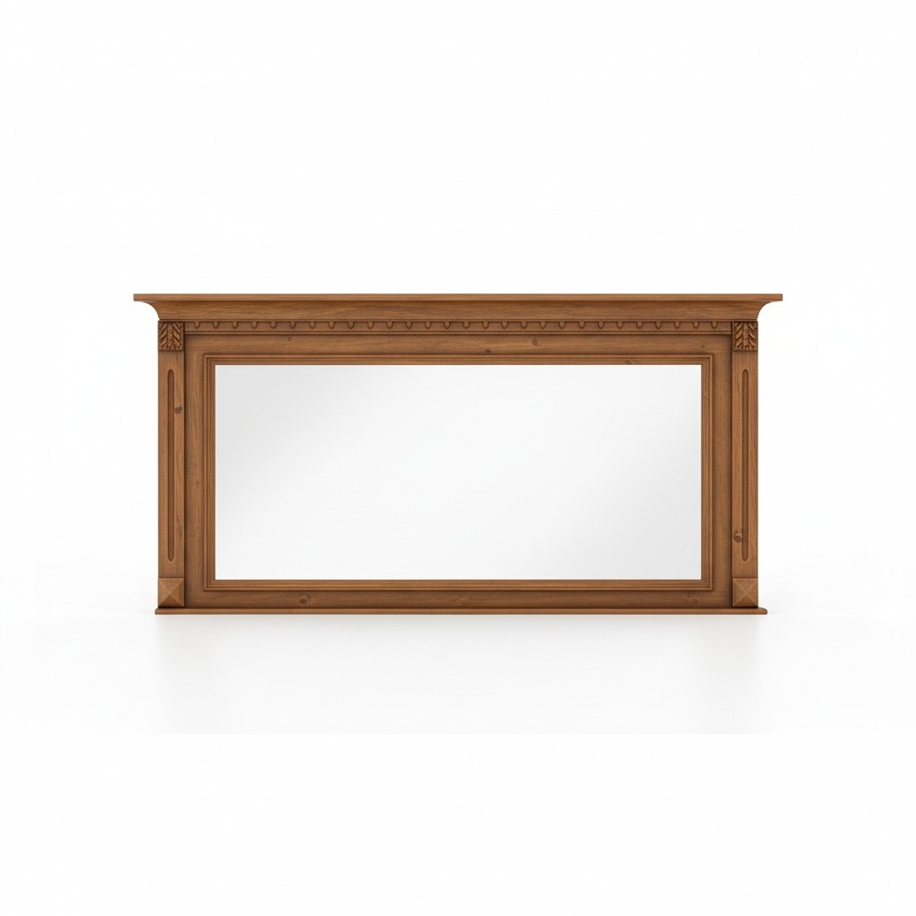 Classic designer mirror wall mirror with real wood frame colonial style