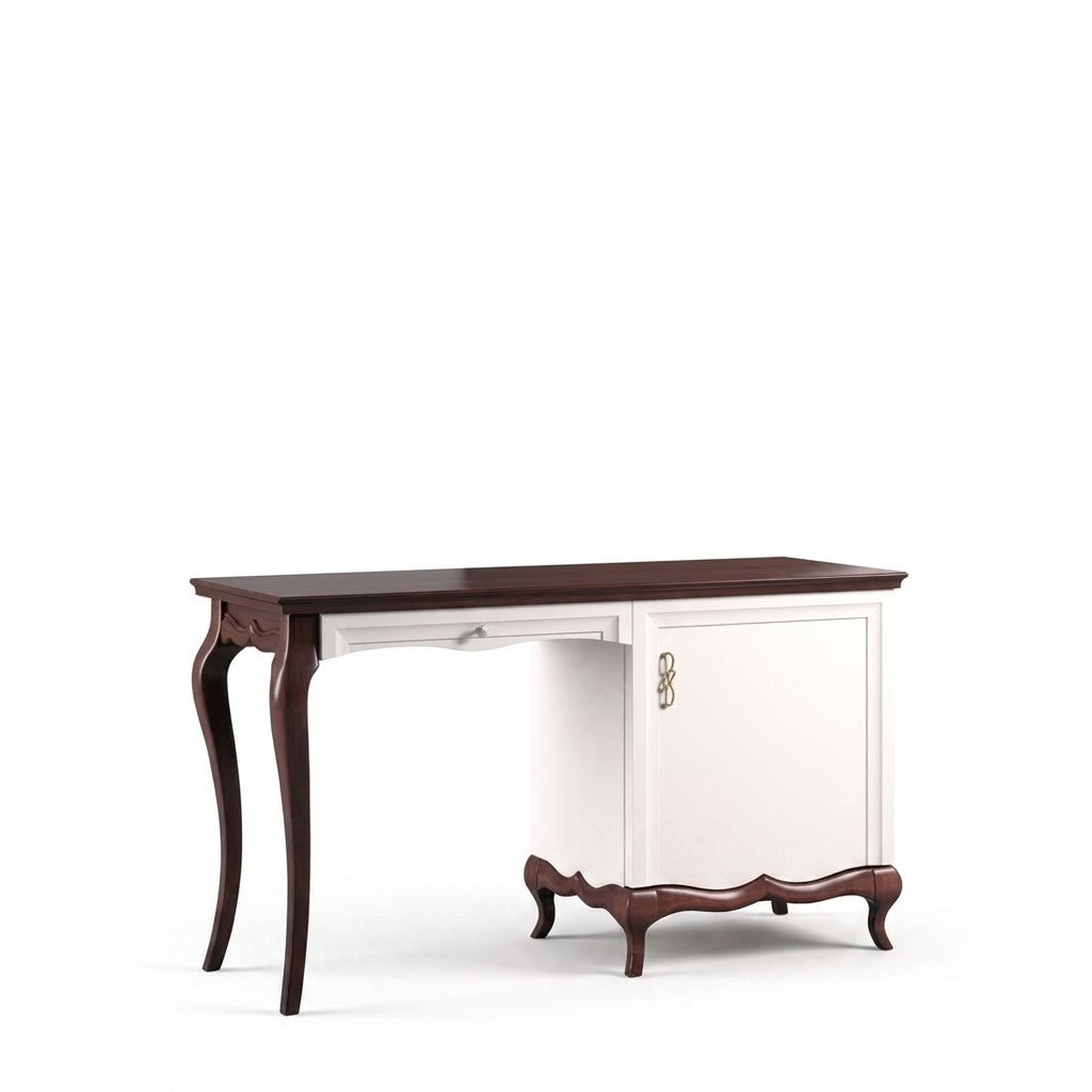 Classic Desk Luxury White Wood Office Furniture Exclusive