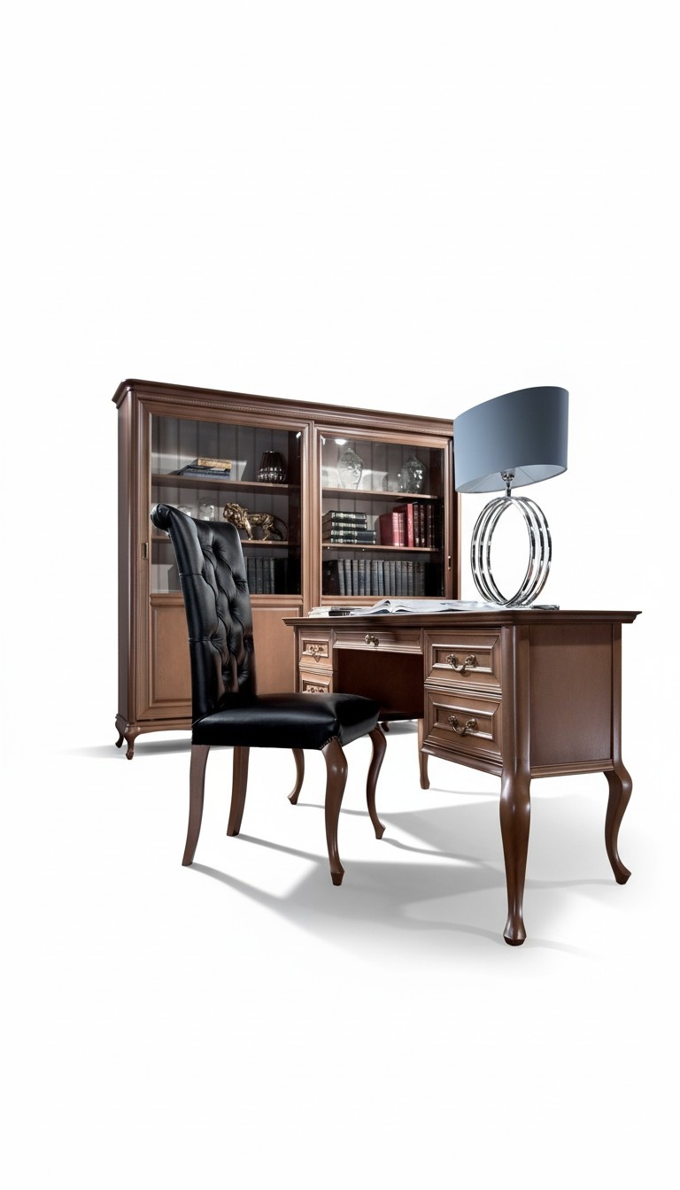 Classic desk with armchair luxury office furniture wood furniture