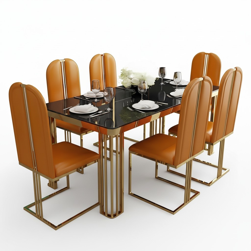 Classic dining room set 9 pieces. Dining table 8x chairs Showcase living room group