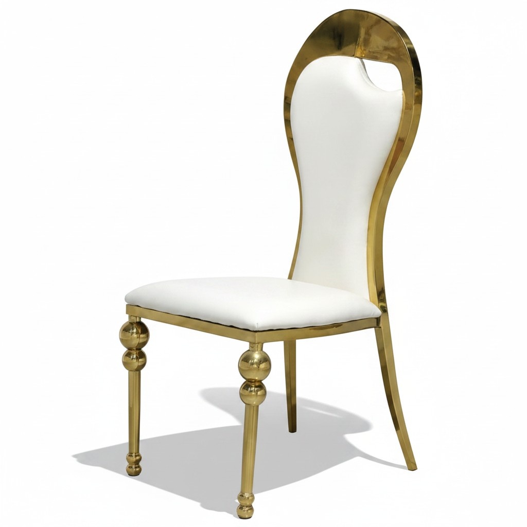 Classic Dining Room White and Gold Chair Upholstered Chairs Wooden Chairs New