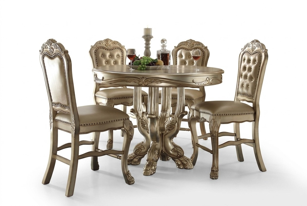 Classic Dining Table Wooden Dining Room Set 4x Chair Set Chairs 5 pcs Set