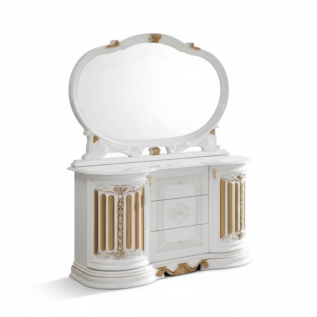 Classic Chest of Drawers with Mirror xxl Cabinet Sideboard Italian Furniture