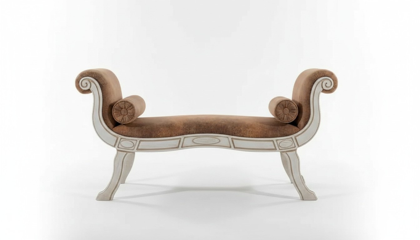 Classic living room bench designer upholstered baroque style new