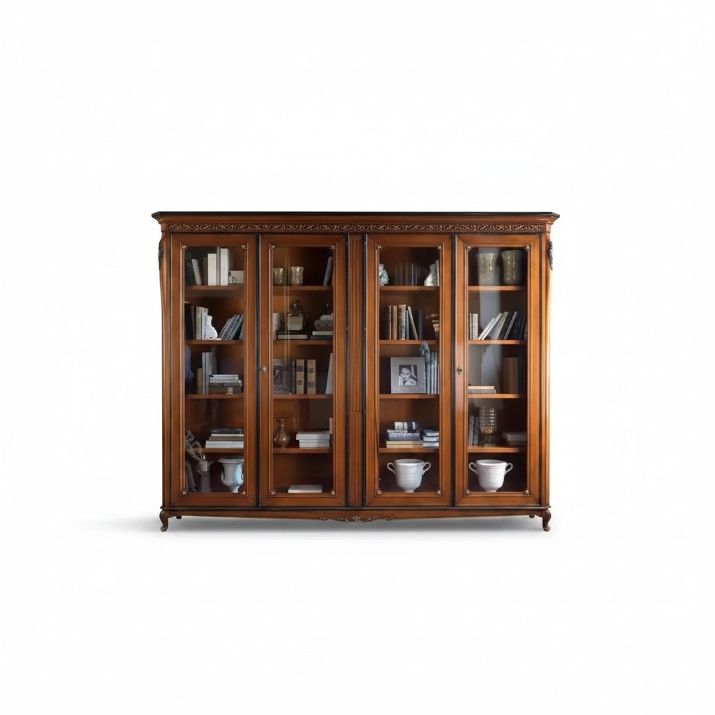 Classic Luxury Bookcase Solid Wood Furniture Shelf Cabinet Cupboard