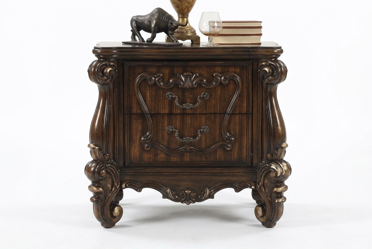 Classic Nightstand Solid Console Storage Bedroom Wood New