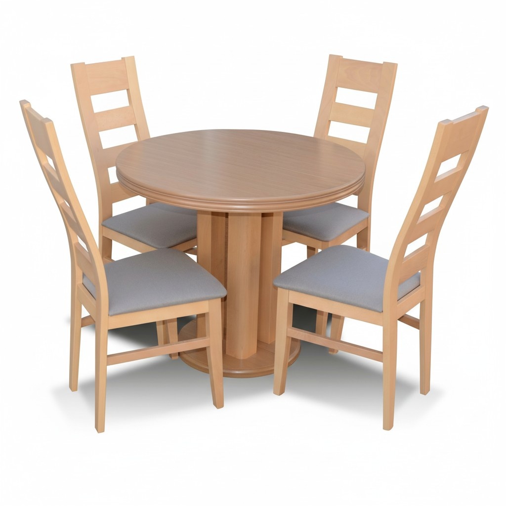 Classic Round Round Table Wood Design Dining Room Tables 4 Chairs Dining Set