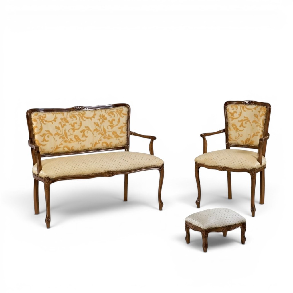Classic seating set upholstered furniture design bench stool chairs