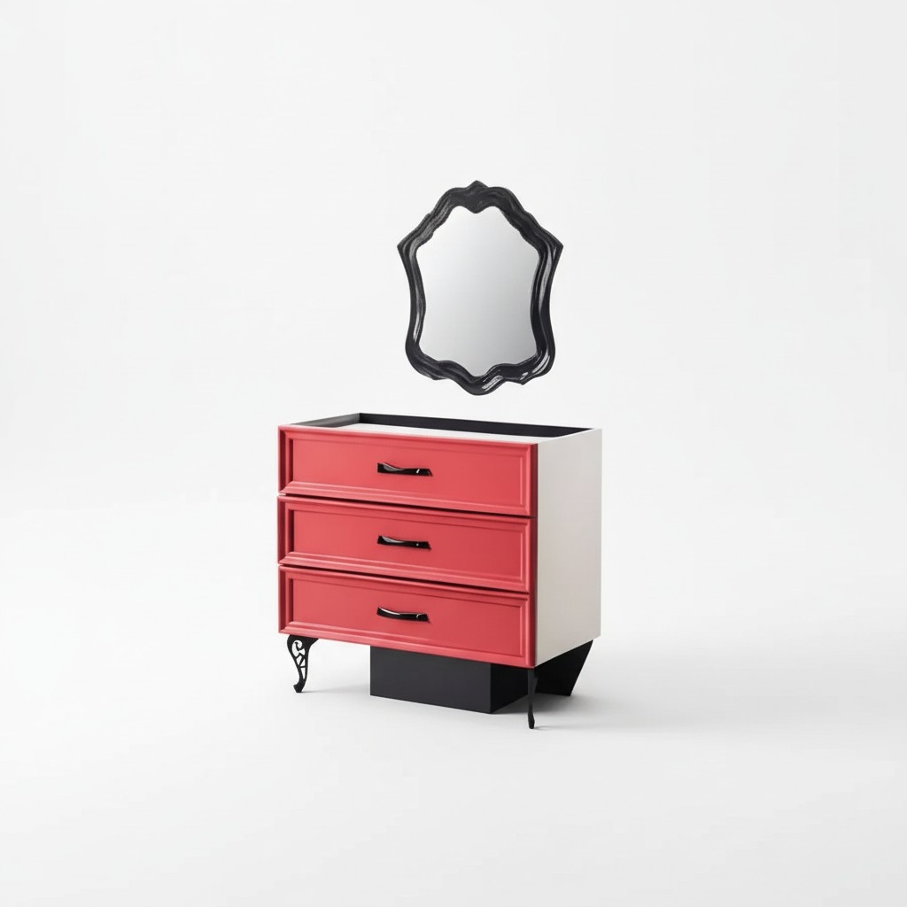 Classic Sideboard Chest of Drawers Bedroom Red Wood