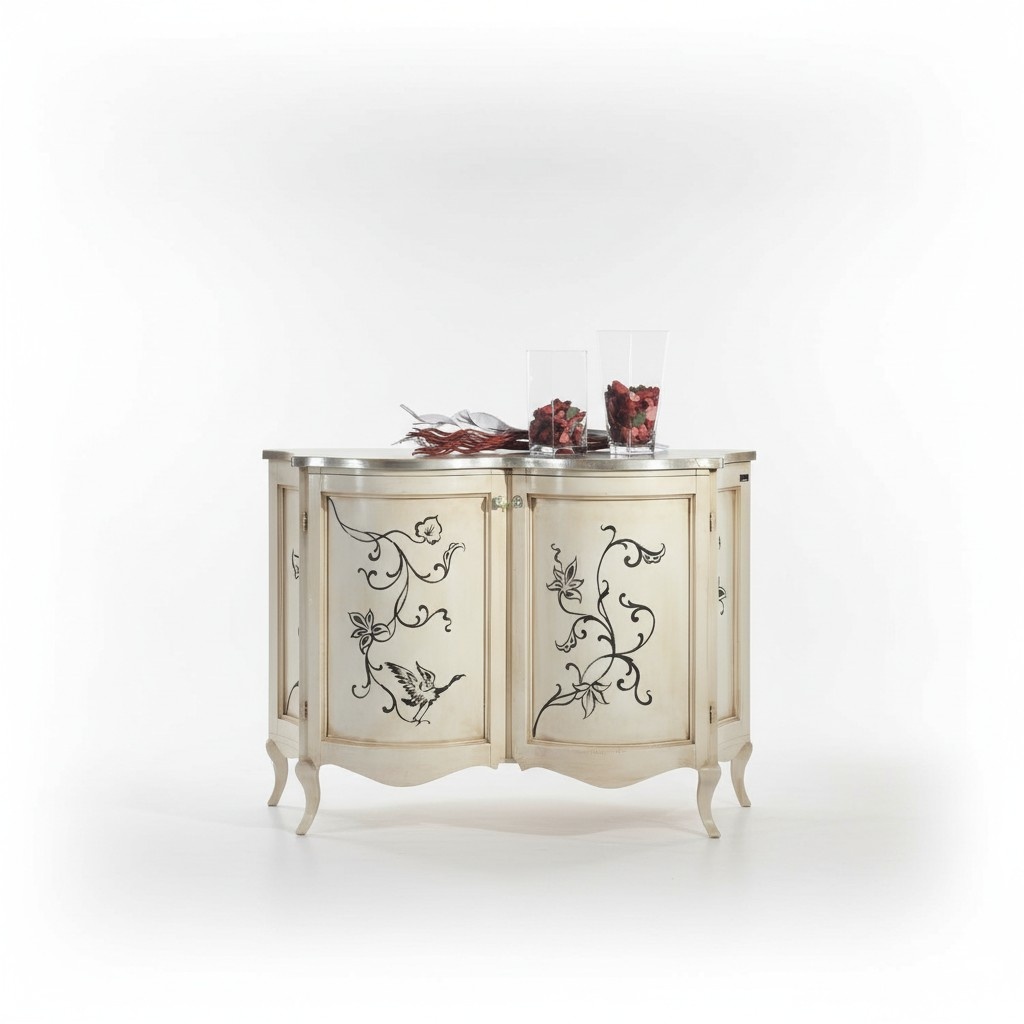 Classic Sideboard Wood Commode White Cupboard Luxury Italian New