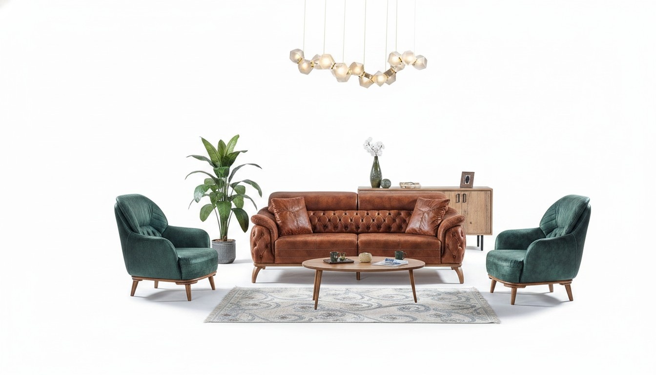 Classic Sofa Set 3+3+1 Seater Chesterfield Armchair Furniture Sofa