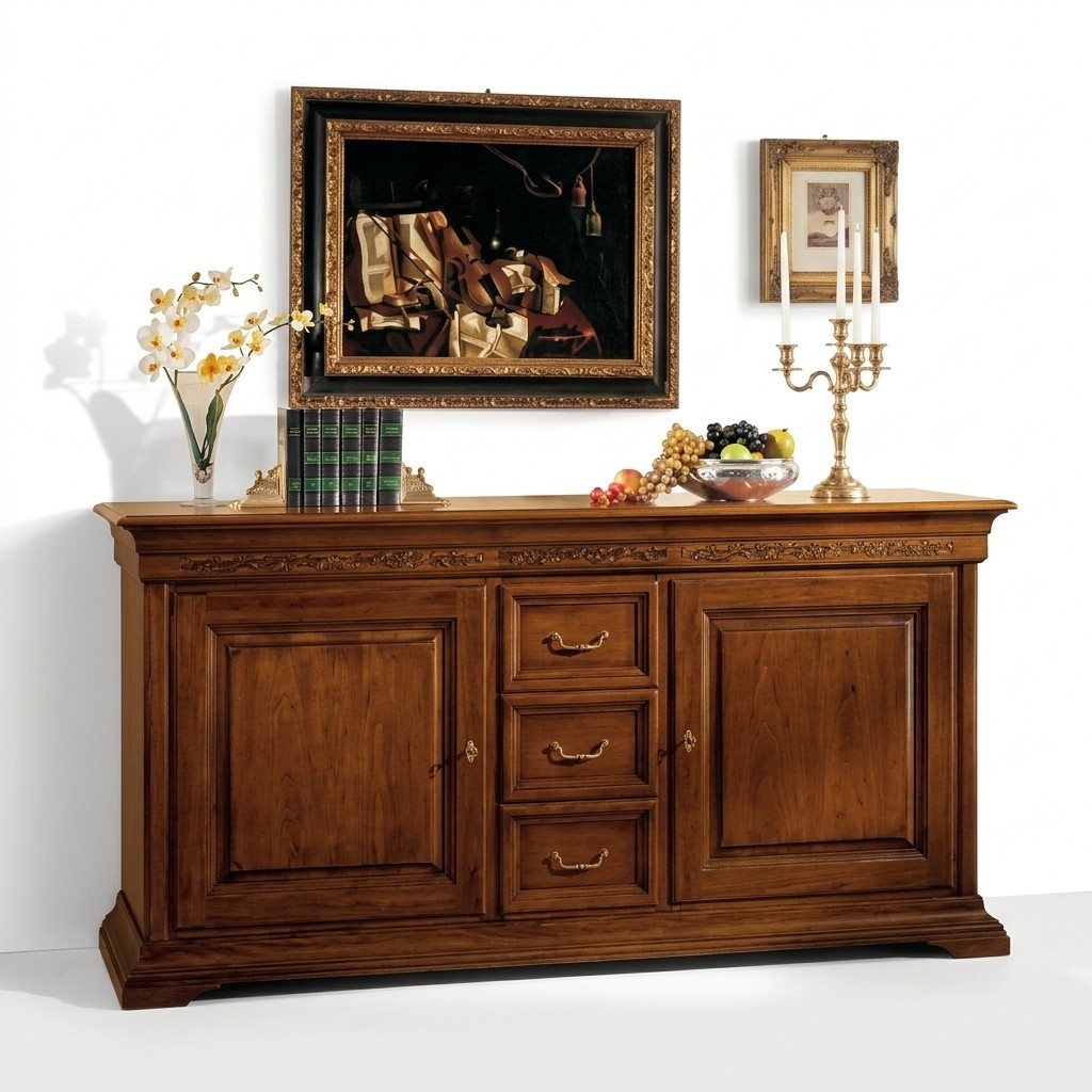 Classic Style Chest of Drawers Sideboard Cabinet Italian Furniture Brown New