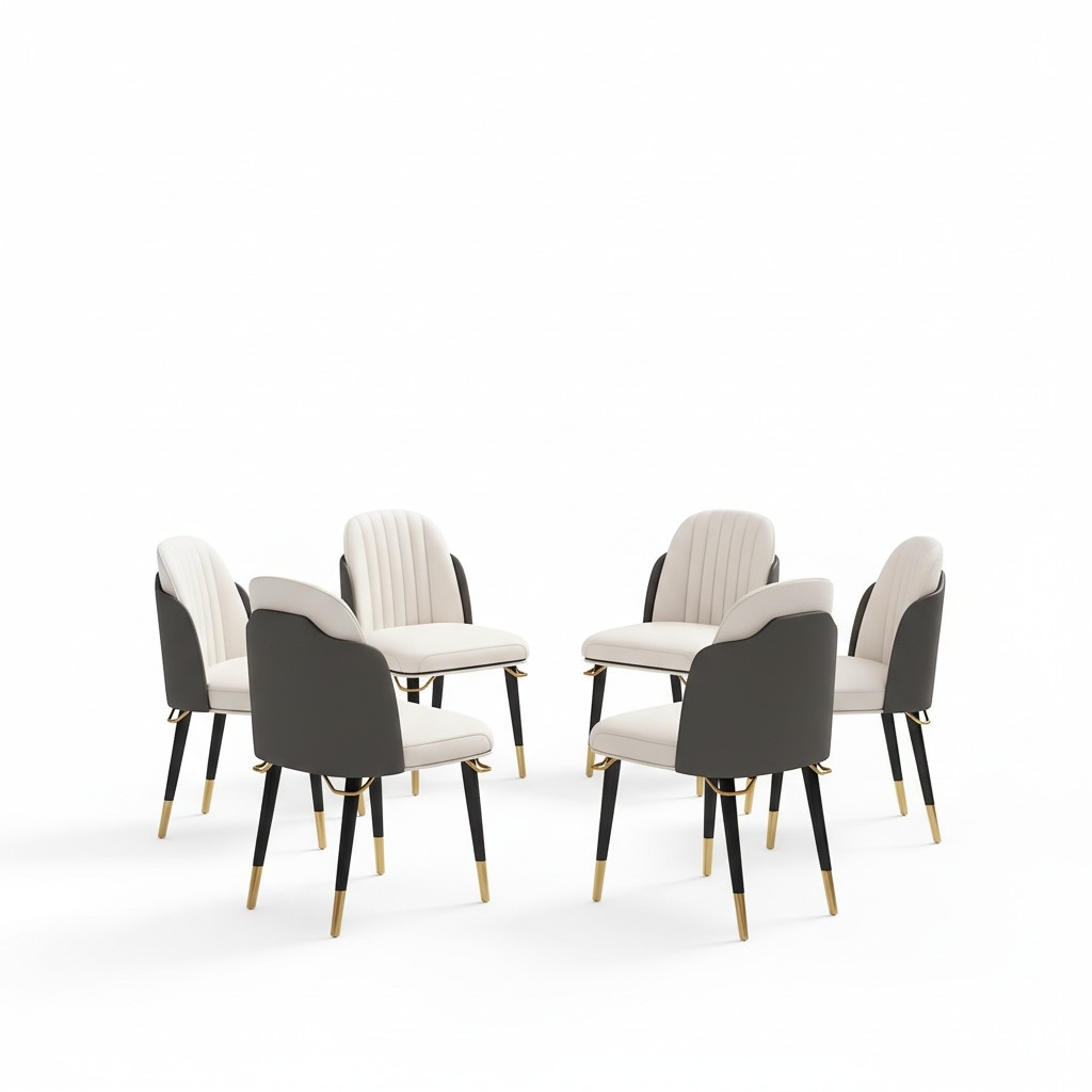 Classic 6x Chairs Wood Dining Room Set Chair Group Chairs