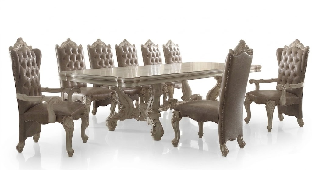 Classic Table Dining Table Wood Dining Room Set 8x Chair Set Chairs Leaning New