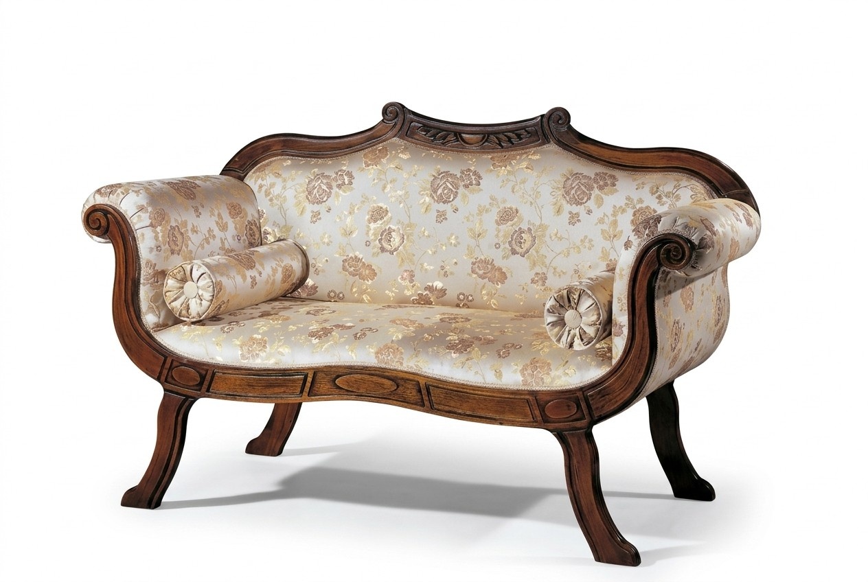 Classic two-seater textile living room furniture luxury seat baroque style