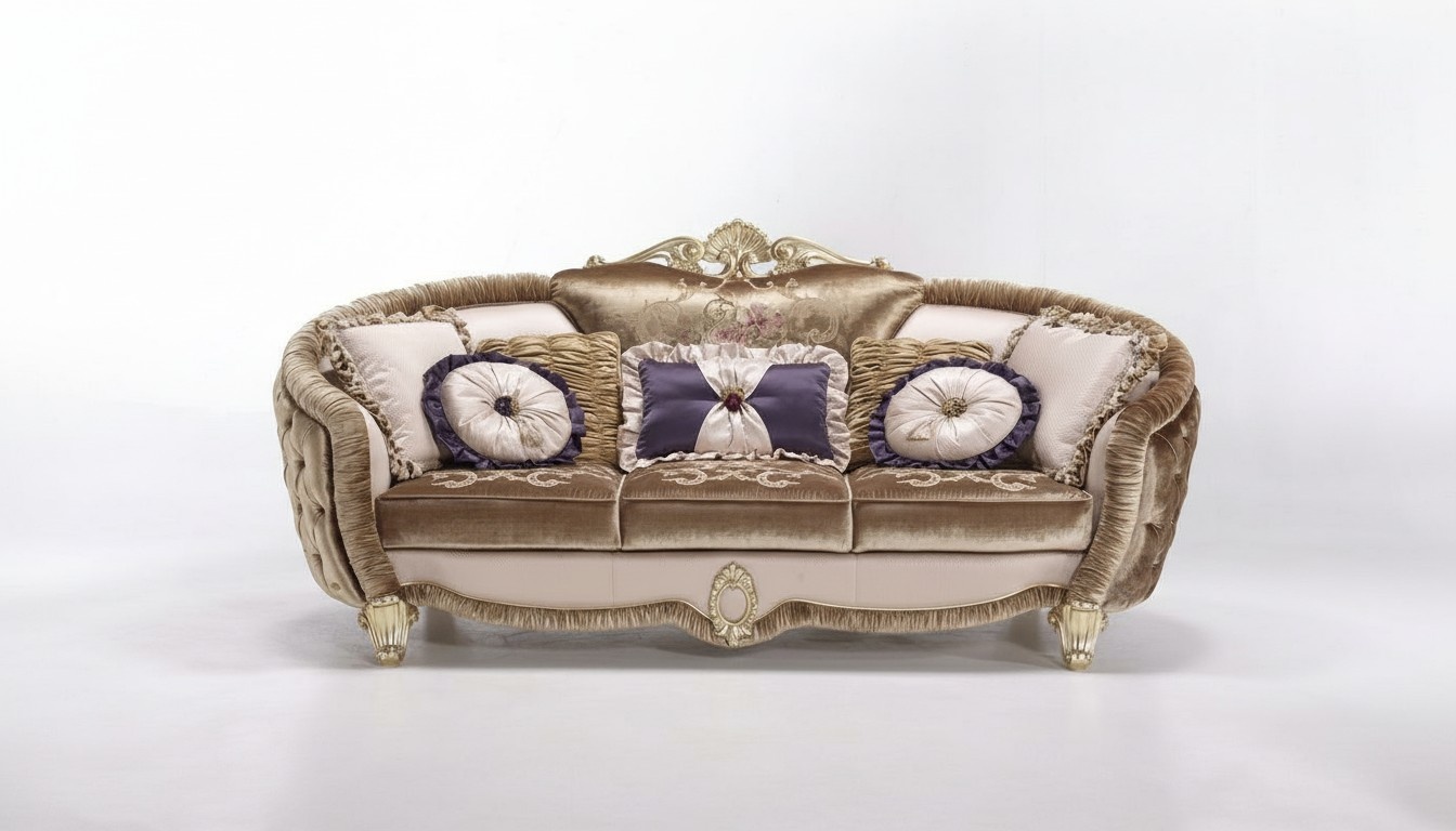 Classic upholstery 3-seater textile couches textile sofa sofa three-seater couch new