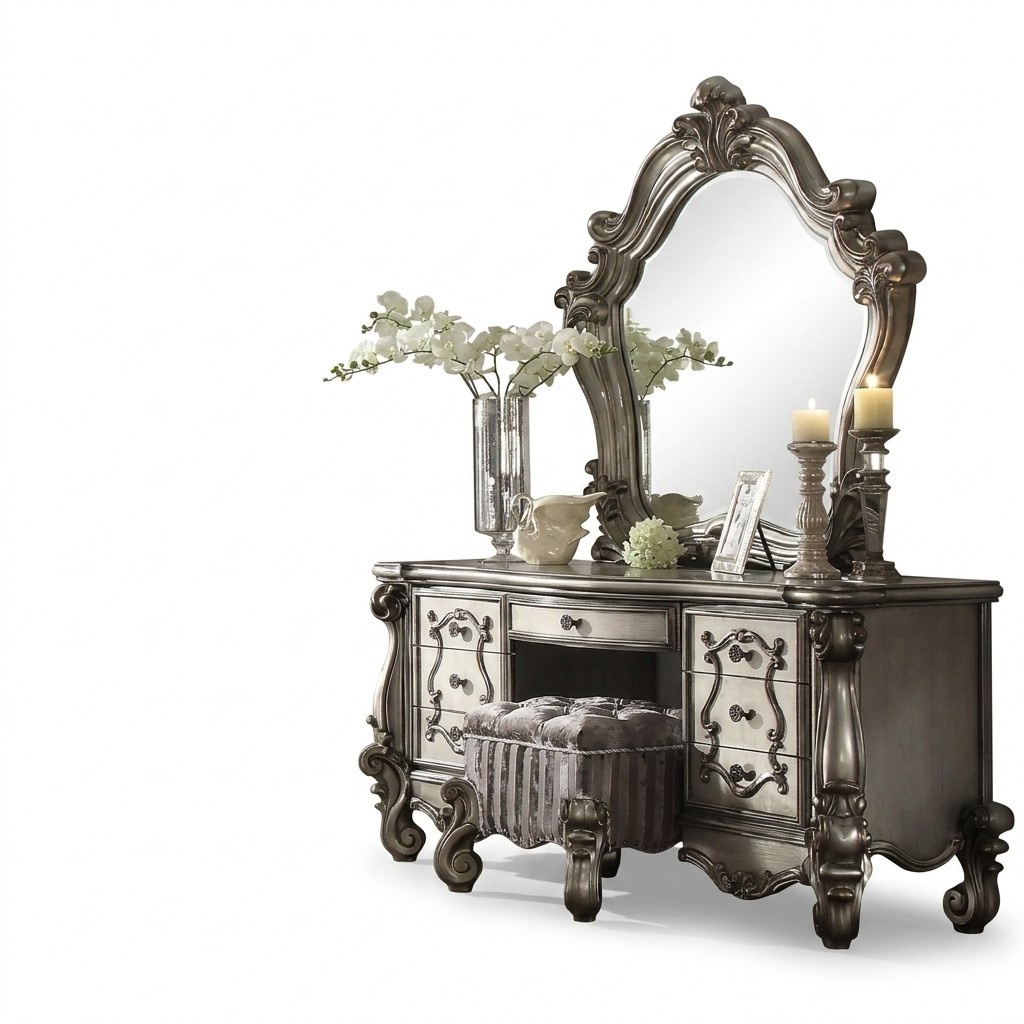 Classic Dressing Table Mirror Luxury Console Dresser Bedroom Baroque New