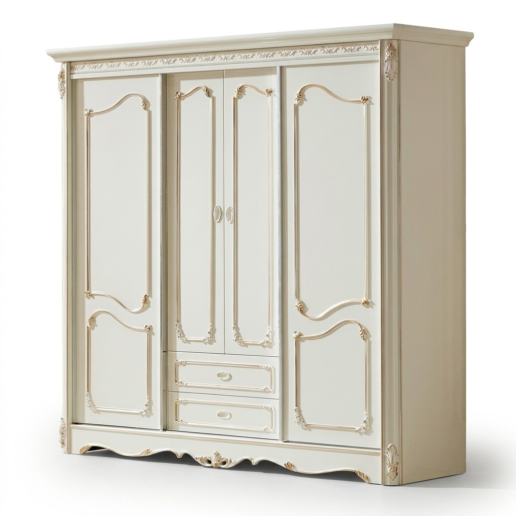 Classic Wardrobe Furniture Wood Wardrobes Bedroom White Wood