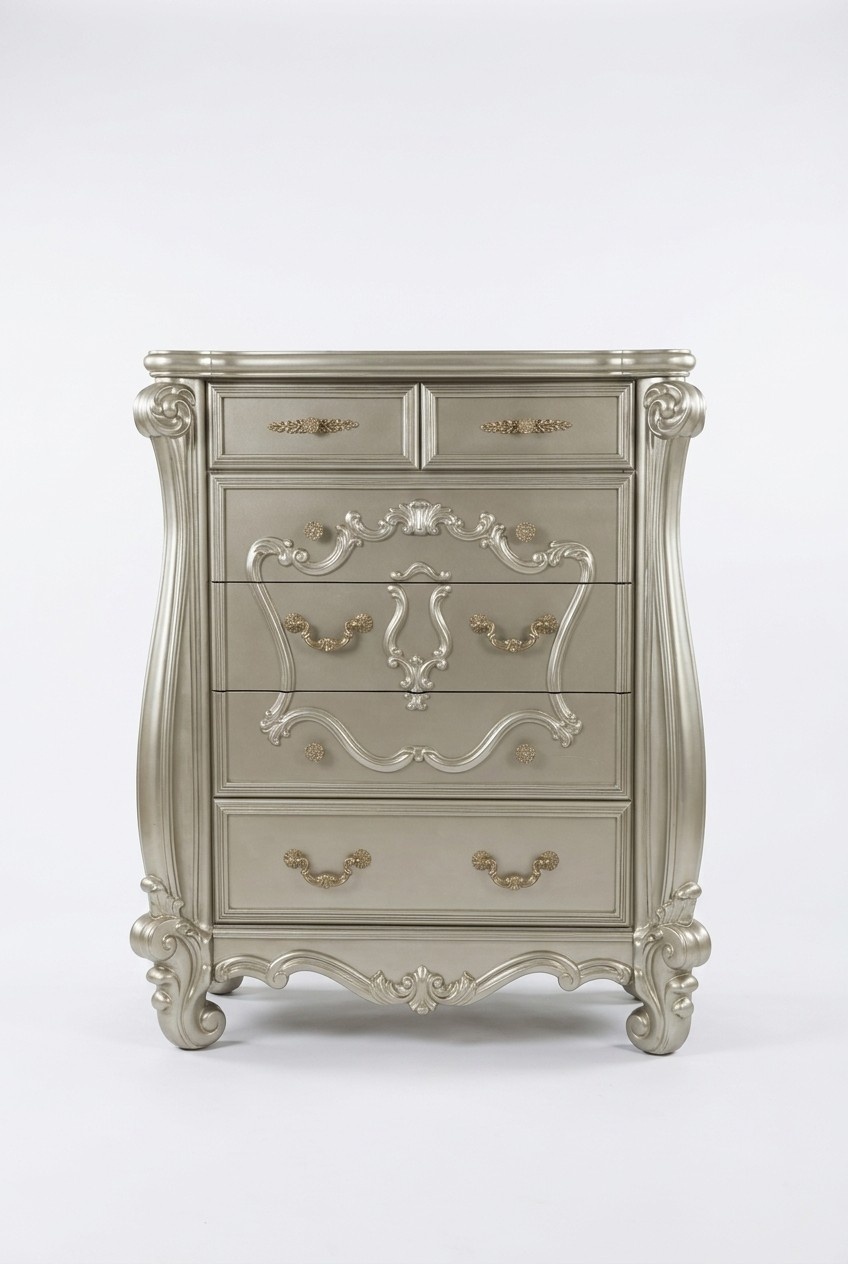 Baroque style made of real wooden massive chest of 6-sliding drawers