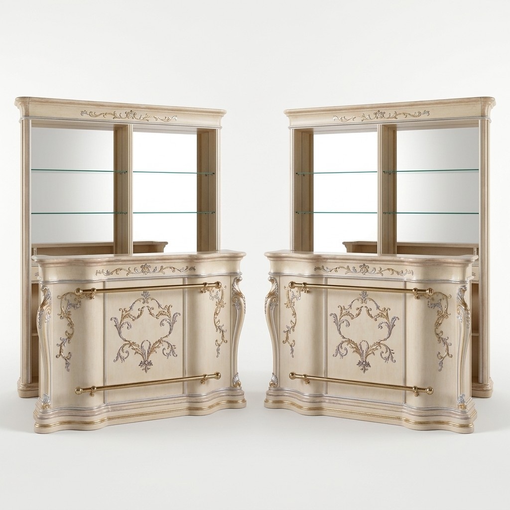 Classic Bar Counter Luxury Bar Cabinet Designer Furniture Solid Wood Display Case Bar