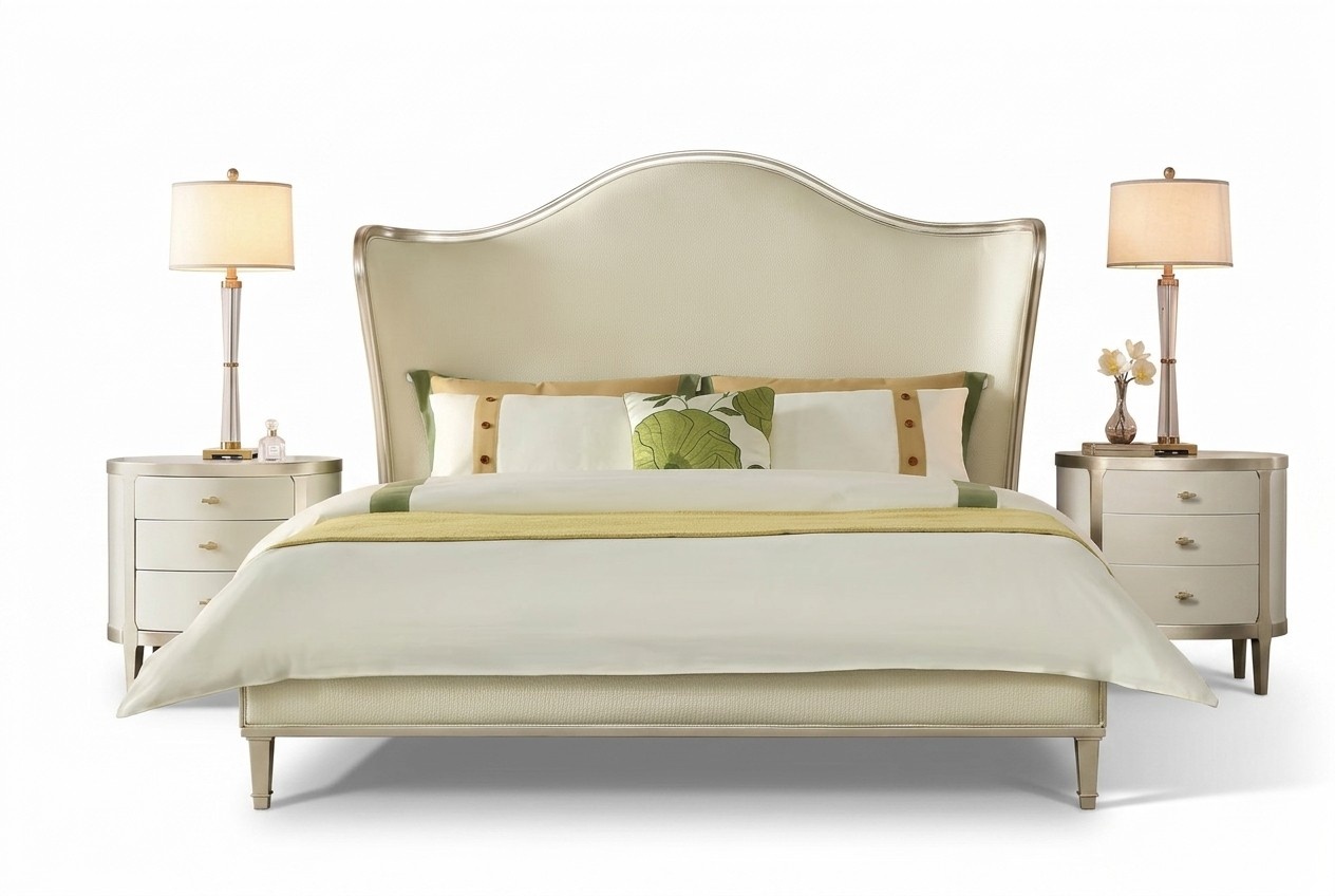Classic bed bedroom furniture nightstands 2x complete set