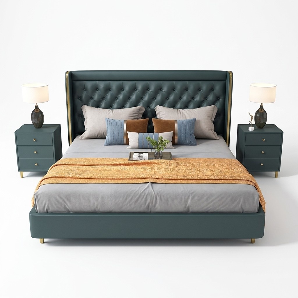 Classic bed Double bed Beds Wood country house style Real wood bedroom.