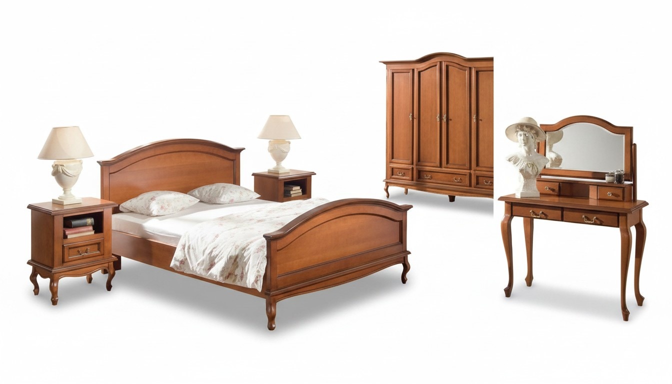 Classic brown bedroom bedside table 2pcs