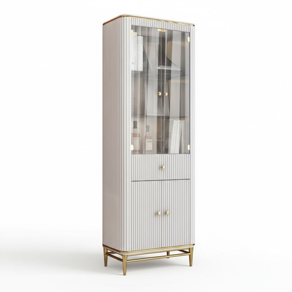 Cabinets Classic showcase wood Noble luxury glass cabinet wood shelf showcases