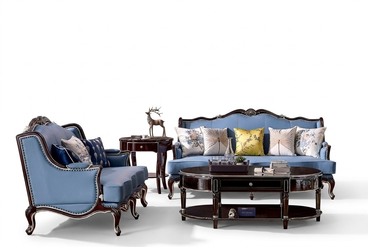 Classic Chesterfield Couch 3+2 Seater Sofa Couches Blue Sofas