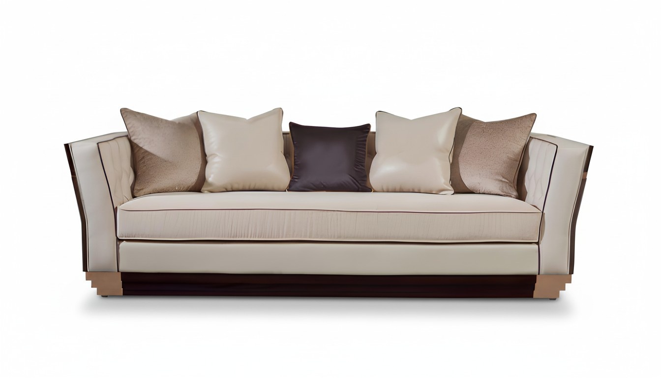 Classic Design Couch Seat Upholstery Complete Set Set 3+1+1 Wood Textile New