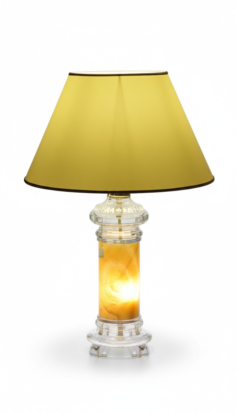 Classic style shade table lamp made of acrylic/stucco materials